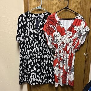 Cupshe Red & Black Floral and Animal Print Dresses